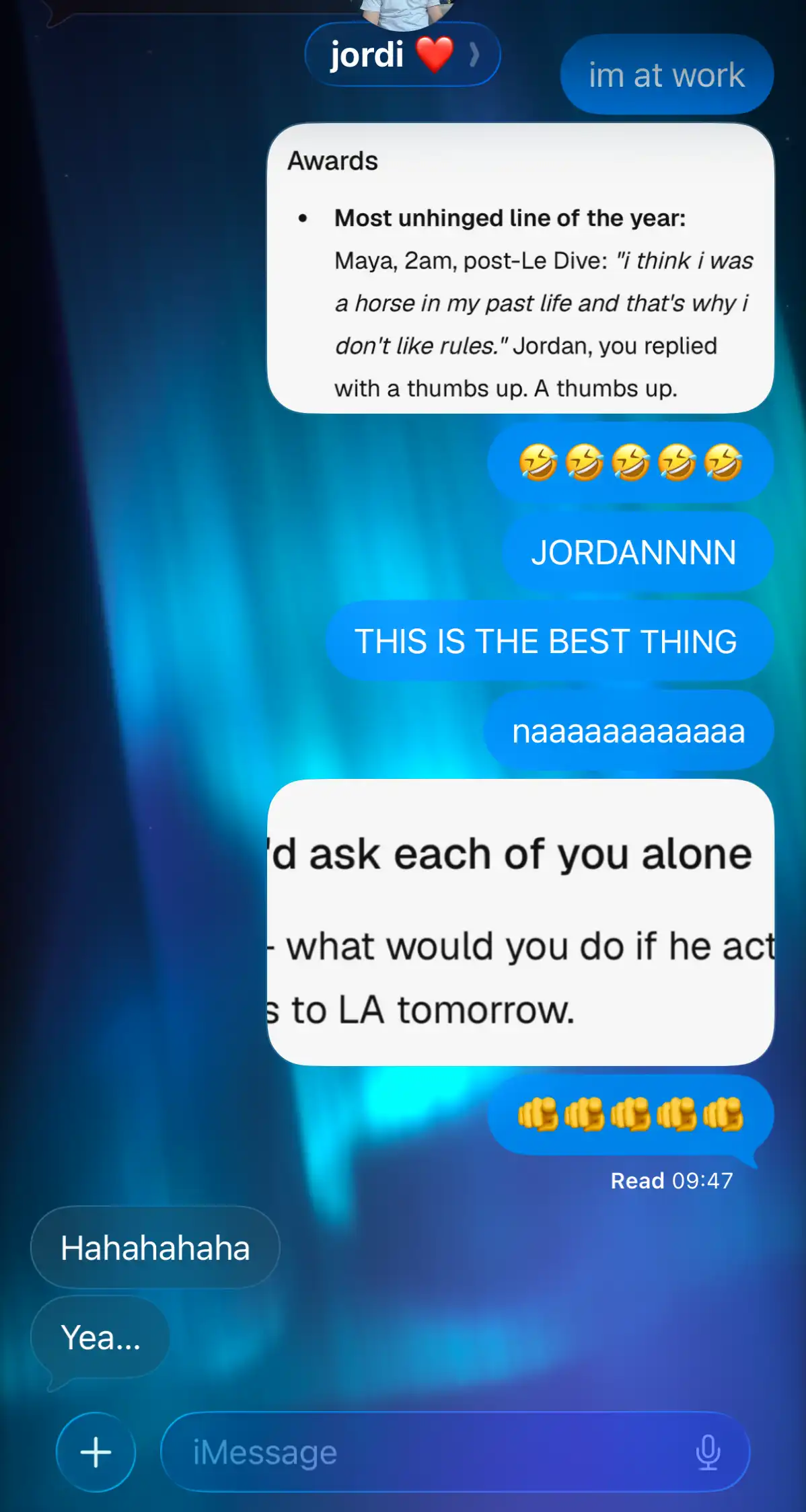 Un couple qui réagit sur iMessage quand le rapport tombe dans la conversation. (partie 2)